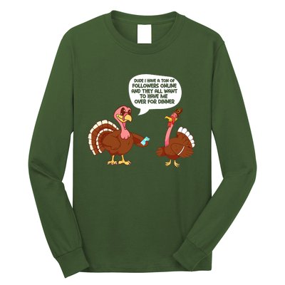 Funny Thanksgiving Cute Lil Turkey Boys Gifts Long Sleeve Shirt