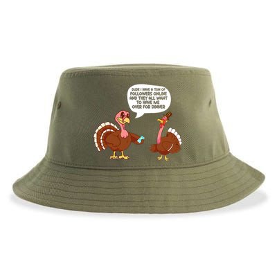 Funny Thanksgiving Cute Lil Turkey Boys Gifts Sustainable Bucket Hat