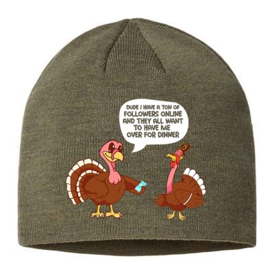 Funny Thanksgiving Cute Lil Turkey Boys Gifts Sustainable Beanie