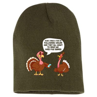 Funny Thanksgiving Cute Lil Turkey Boys Gifts Short Acrylic Beanie