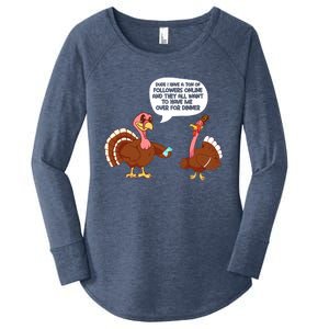 Funny Thanksgiving Cute Lil Turkey Boys Gifts Women's Perfect Tri Tunic Long Sleeve Shirt