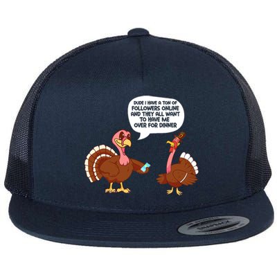 Funny Thanksgiving Cute Lil Turkey Boys Gifts Flat Bill Trucker Hat