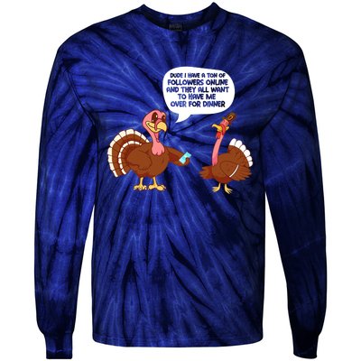 Funny Thanksgiving Cute Lil Turkey Boys Gifts Tie-Dye Long Sleeve Shirt