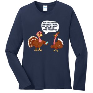 Funny Thanksgiving Cute Lil Turkey Boys Gifts Ladies Long Sleeve Shirt