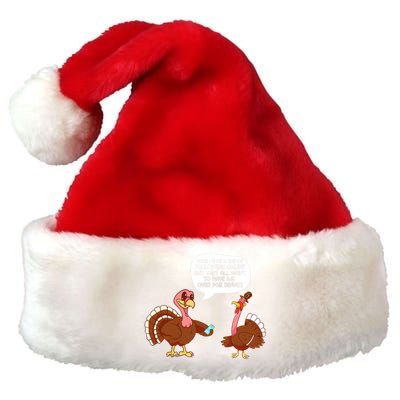 Funny Thanksgiving Cute Lil Turkey Boys Gifts Premium Christmas Santa Hat