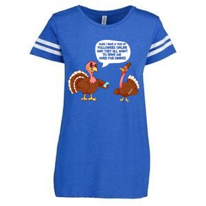 Funny Thanksgiving Cute Lil Turkey Boys Gifts Enza Ladies Jersey Football T-Shirt