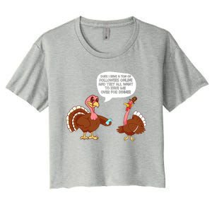 Funny Thanksgiving Cute Lil Turkey Boys Gifts Women's Crop Top Tee