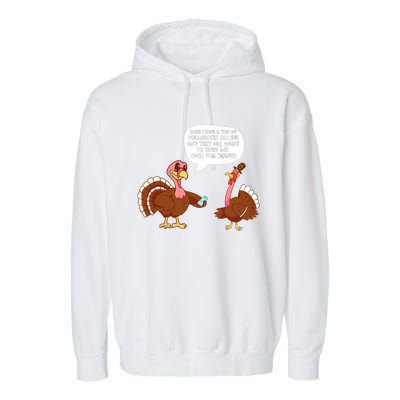 Funny Thanksgiving Cute Lil Turkey Boys Gifts Garment-Dyed Fleece Hoodie