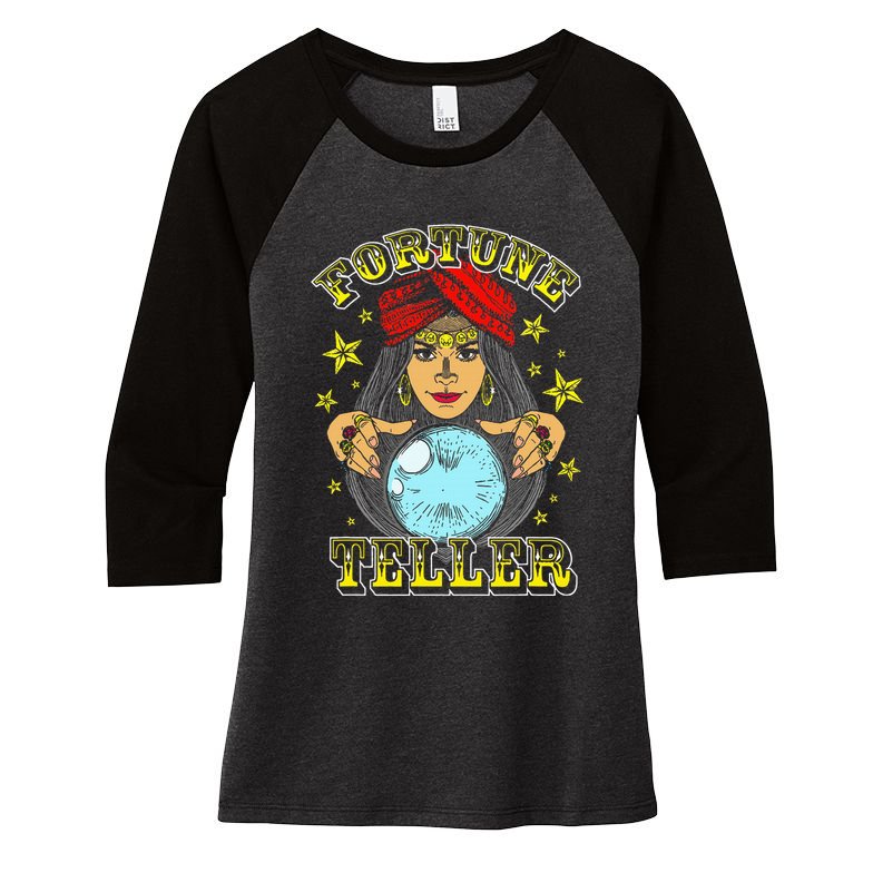 Fortune Teller Costume Circus Staff Vintage Carnival Theme Women's Tri-Blend 3/4-Sleeve Raglan Shirt