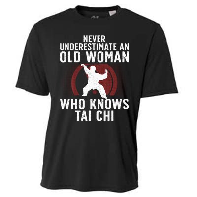 Funny Tai Chi Design For Women Grandma Martial Arts Lovers Cooling Performance Crew T-Shirt