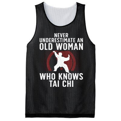 Funny Tai Chi Design For Women Grandma Martial Arts Lovers Mesh Reversible Basketball Jersey Tank