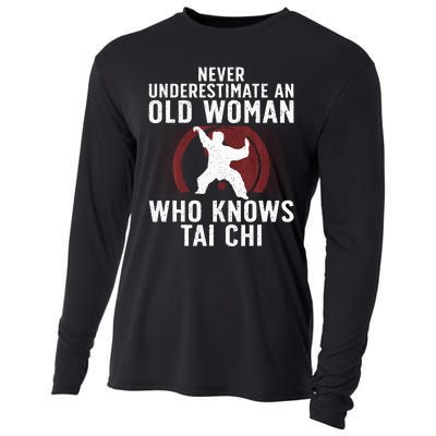 Funny Tai Chi Design For Women Grandma Martial Arts Lovers Cooling Performance Long Sleeve Crew