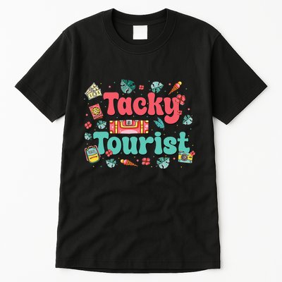 Funny Tourist Costume Tie Dye Tacky Traveler Tacky Tourist Gift Tall T-Shirt