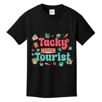 Funny Tourist Costume Tie Dye Tacky Traveler Tacky Tourist Gift Kids T-Shirt