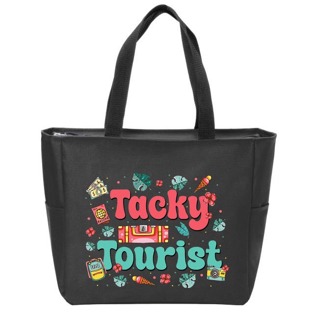 Funny Tourist Costume Tie Dye Tacky Traveler Tacky Tourist Gift Zip Tote Bag