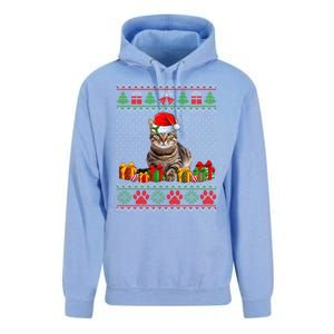 Funny Tabby Cat Santa Hat Ugly Christmas Xmas Pjs Gift Unisex Surf Hoodie