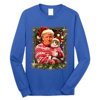 Funny Trump Christmas For Cat Lovers Ugly Xmas Cute Gift Long Sleeve Shirt