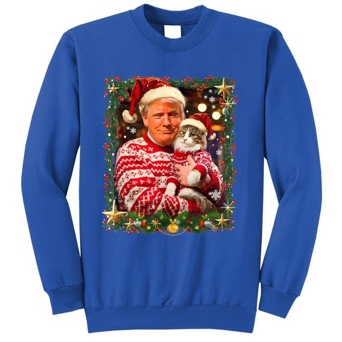 Funny Trump Christmas For Cat Lovers Ugly Xmas Cute Gift Sweatshirt