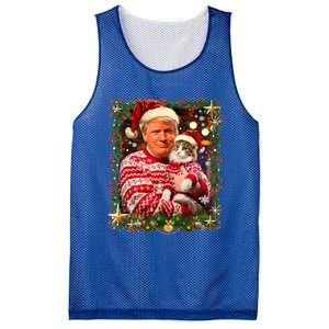 Funny Trump Christmas For Cat Lovers Ugly Xmas Cute Gift Mesh Reversible Basketball Jersey Tank