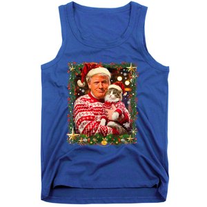 Funny Trump Christmas For Cat Lovers Ugly Xmas Cute Gift Tank Top