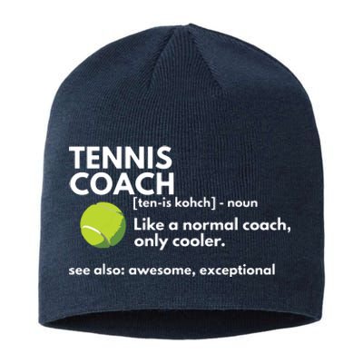 Funny Tennis Coach Definition Coaching Gift Sustainable Beanie