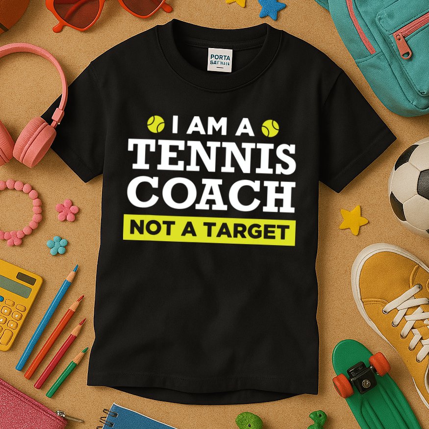 Funny Tennis Coach Gift Not A Target Kids T-Shirt