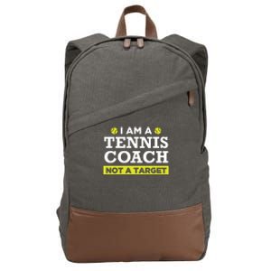 Funny Tennis Coach Gift Not A Target Cotton Canvas Backpack