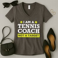 Funny Tennis Coach Gift Not A Target Women's V-Neck T-Shirt