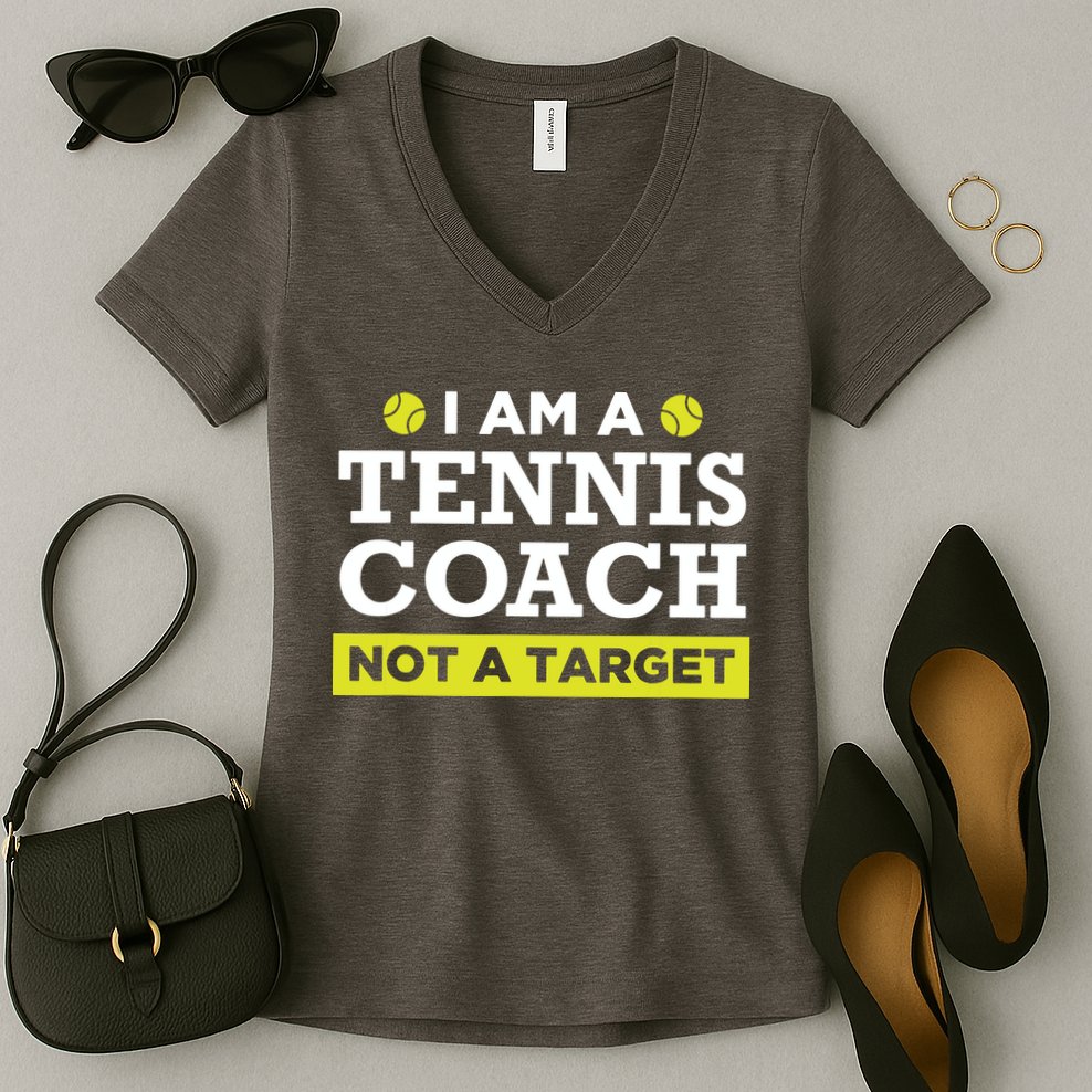 Funny Tennis Coach Gift Not A Target Women's V-Neck T-Shirt
