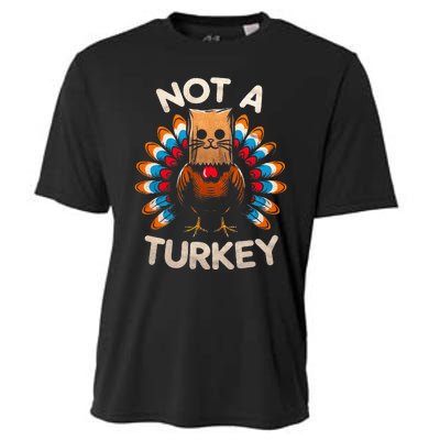 Funny Thanksgiving  Cat Not A Turkey  Cooling Performance Crew T-Shirt