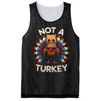 Funny Thanksgiving  Cat Not A Turkey  Mesh Reversible Basketball Jersey Tank