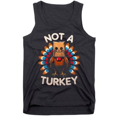 Funny Thanksgiving  Cat Not A Turkey  Tank Top