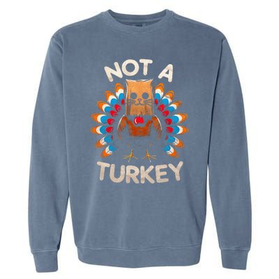 Funny Thanksgiving  Cat Not A Turkey  Garment-Dyed Sweatshirt