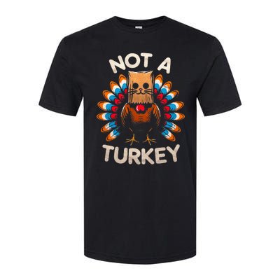 Funny Thanksgiving  Cat Not A Turkey  Softstyle CVC T-Shirt