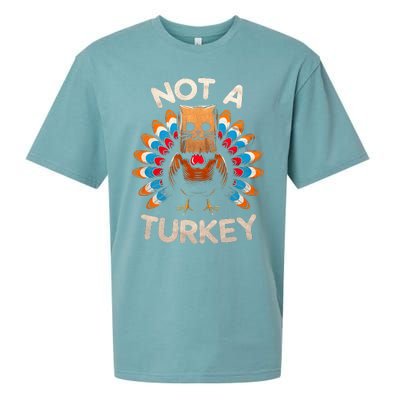 Funny Thanksgiving  Cat Not A Turkey  Sueded Cloud Jersey T-Shirt