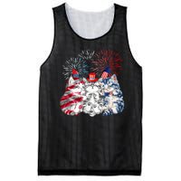 Funny Three Cat 4th Of July American Flag Patriotic Cat Mesh Reversible Basketball Jersey Tank