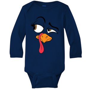 Funny Turkey Cool Turkey Thanksgiving Costume Baby Long Sleeve Bodysuit