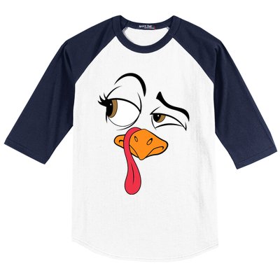 Funny Turkey Cool Turkey Thanksgiving Costume Baseball Sleeve Shirt