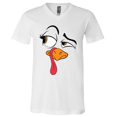 Funny Turkey Cool Turkey Thanksgiving Costume V-Neck T-Shirt