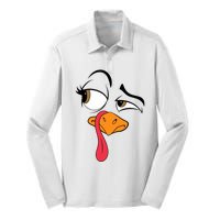 Funny Turkey Cool Turkey Thanksgiving Costume Silk Touch Performance Long Sleeve Polo