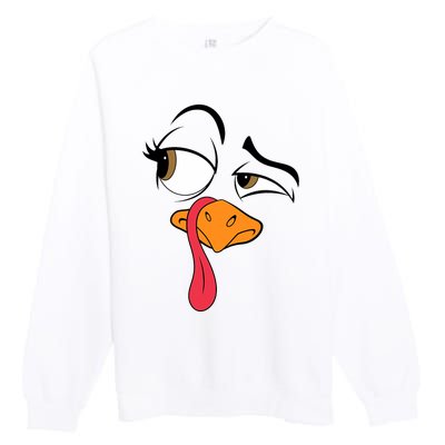 Funny Turkey Cool Turkey Thanksgiving Costume Premium Crewneck Sweatshirt