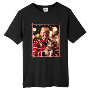 Funny Trump Christmas Sweater For Cat Lovers Tall Fusion ChromaSoft Performance T-Shirt