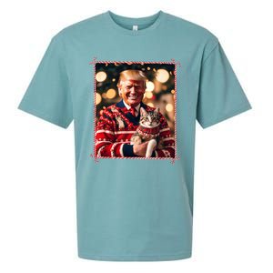 Funny Trump Christmas Sweater For Cat Lovers Sueded Cloud Jersey T-Shirt