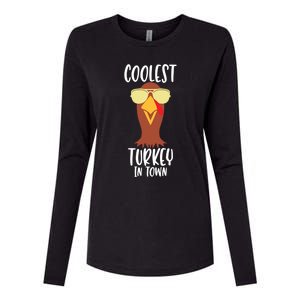 Funny Thanksgiving Christmas Coolest Turkey In Town Great Gift Womens Cotton Relaxed Long Sleeve T-Shirt