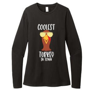 Funny Thanksgiving Christmas Coolest Turkey In Town Great Gift Womens CVC Long Sleeve Shirt