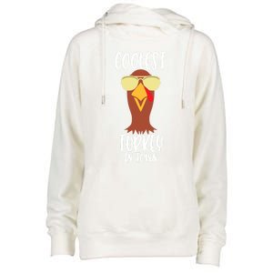 Funny Thanksgiving Christmas Coolest Turkey In Town Great Gift Womens Funnel Neck Pullover Hood