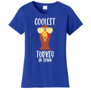 Funny Thanksgiving Christmas Coolest Turkey In Town Great Gift Women's T-Shirt