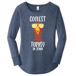 Funny Thanksgiving Christmas Coolest Turkey In Town Great Gift Women's Perfect Tri Tunic Long Sleeve Shirt