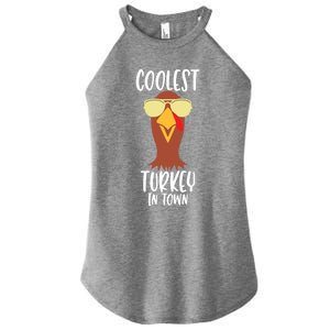 Funny Thanksgiving Christmas Coolest Turkey In Town Great Gift Women's Perfect Tri Rocker Tank