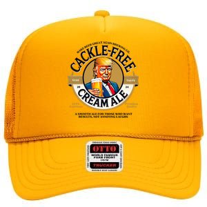 Funny Trump Cackle Free Cream Ale Beer Pun High Crown Mesh Back Trucker Hat